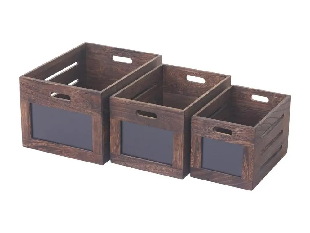 Caisse en bois MCW-E11 (set de 3), classique marron