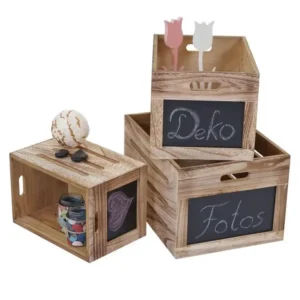 Caisse en bois MCW-E11 (set de 3), couleur bois