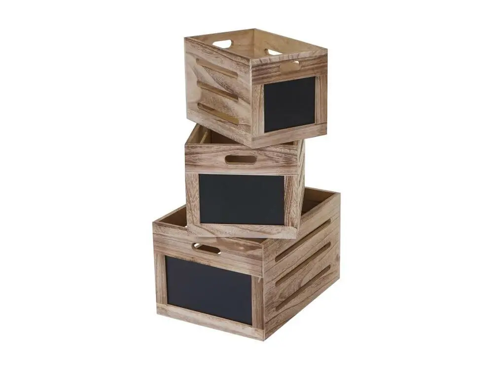 Caisse en bois MCW-E11 (set de 3), couleur bois