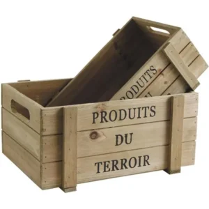 Caisses en bois vieilli Produits du Terroir