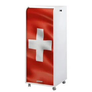 Caisson de Bureau Blanc à Roulettes 108 cm - Coloris: Drapeau Suisse 650