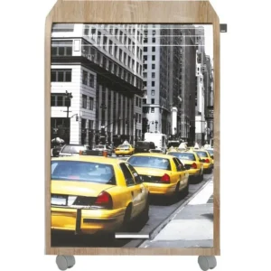 Caisson de Bureau Chêne Naturel - Coloris: Taxis Jaunes 503