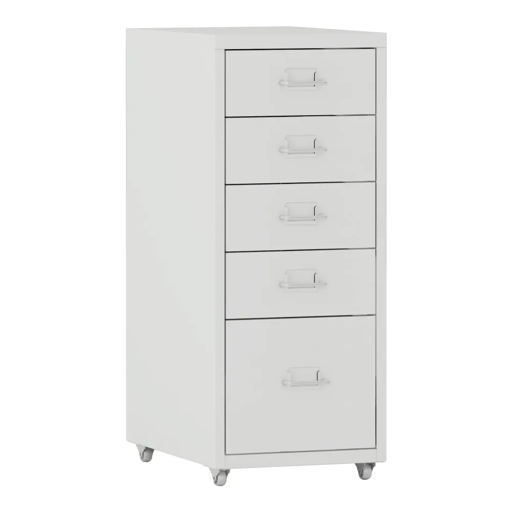 Caisson de bureau meuble de rangement pour documents dossiers fournitures de bureau à roulettes avec 5 tiroirs 69 x 28 x 4...