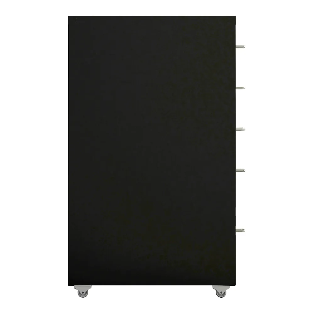 Caisson de bureau meuble de rangement pour documents dossiers fournitures de bureau à roulettes avec 5 tiroirs 69 x 28 x 4...