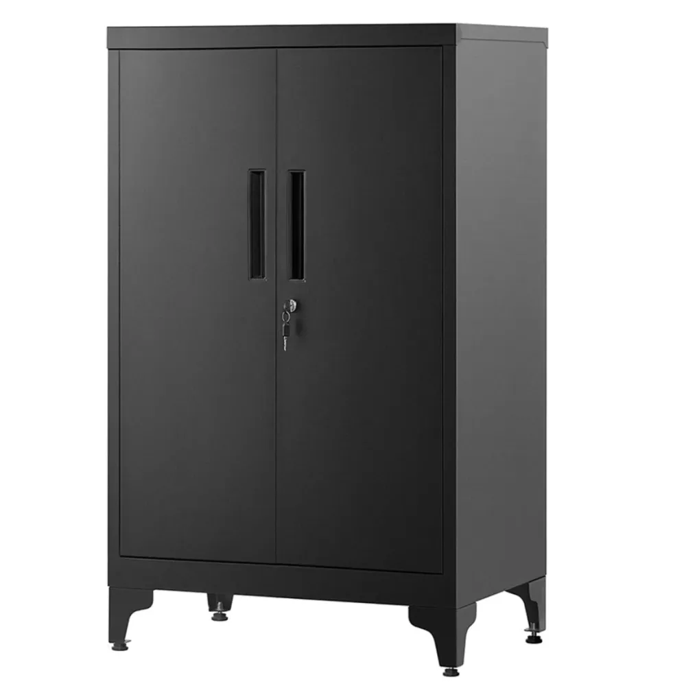 Caisson de bureau placard polyvalent armoire de bureau à 2 portes verrouillable 40 x 60 x 90 cm meuble de rangement en aci...