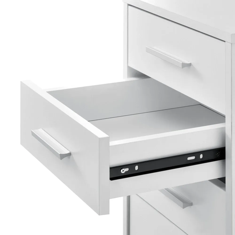 Caisson à roulettes mobile avec 5 tiroirs en MDF 63 cm blanc 03_0001245