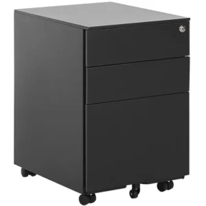 Caisson à roulettes 3 tiroirs en acier noir CAMI pour TPE/PME