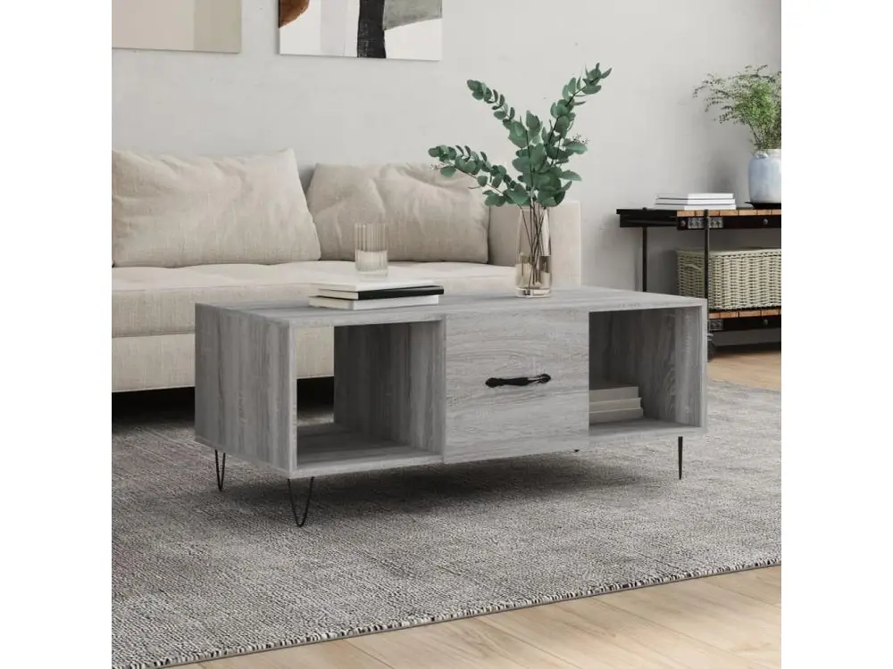 Classeur de comptabilité Table basse sonoma gris 102x50x40 cm bois d'ingénierie