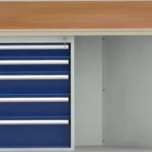 Etabli habituel KLW de forme hexagonale (version ERGO) avec plateau multiplex en hêtre de forme hexagonale 2338 x 2700 x 4...