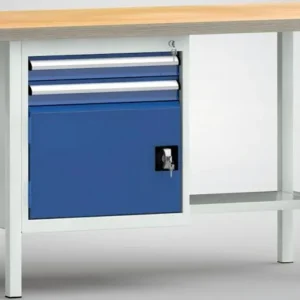 Etabli standard KLW 1500 x 700 x 840 mm avec plateau multiplex en hêtre tablette en tôle d'acier profondeur 300 m...