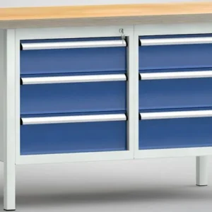 Etabli standard KLW 1500 x 700 x 840 mm avec plateau multiplex en hêtre WS177N-1500M40-E1661 choisir à bas prix
