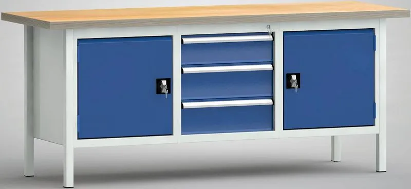 Etabli standard KLW 2000 x 700 x 840 mm avec plateau multiplex en hêtre WS247N-2000M40-E2074 obtenir à bas prix