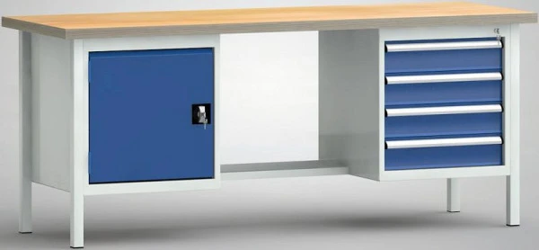 Etabli standard KLW 2000 x 700 x 840 mm avec plateau multiplex en hêtre WS202N-2000M40-E7046 choisir à bas prix