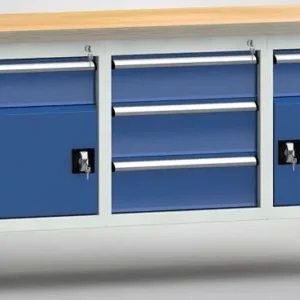Etabli standard KLW - 2000 x 700 x 840 mm avec plateau multiplex en hêtre 2000 x 700 x 40 mm WS247N-2000M40-E7025 obtenir...