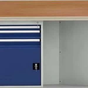 Etabli standard KLW de forme hexagonale avec plateau multiplex en hêtre de forme hexagonale 2338 x 2700 x 40 mm L x l x P...