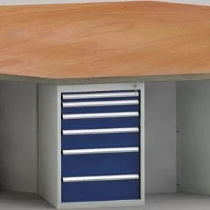 Etabli standard KLW de forme octogonale avec plateau multiplex en hêtre de forme octogonale 3259 x 3259 x 40 mm L x l x P...