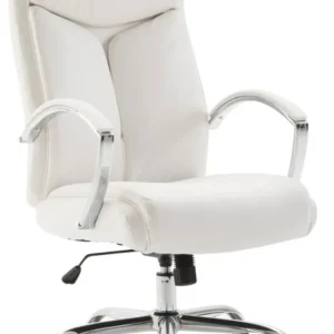 Fauteuil de bureau en synthétique blanc réglable BUR10260