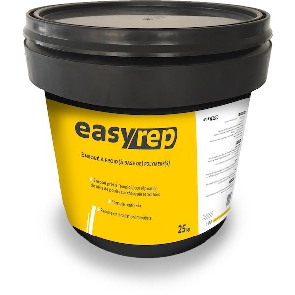 Organisateur de tickets Enrobé à frais EASYREP noir - seau de 25 kg - SORIGUÉ