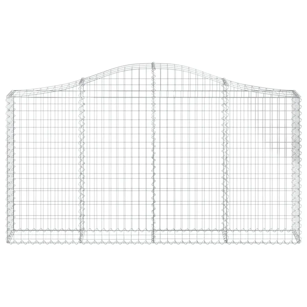 Paniers à gabions clôture cage mur de soutènement arqués 18 pcs 200 x 30 x 100/120 cm fer galvanisé Argent 02_0040486