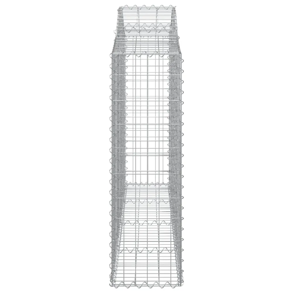 Paniers à gabions clôture cage mur de soutènement arqués 18 pcs 200 x 30 x 100/120 cm fer galvanisé Argent 02_0040486