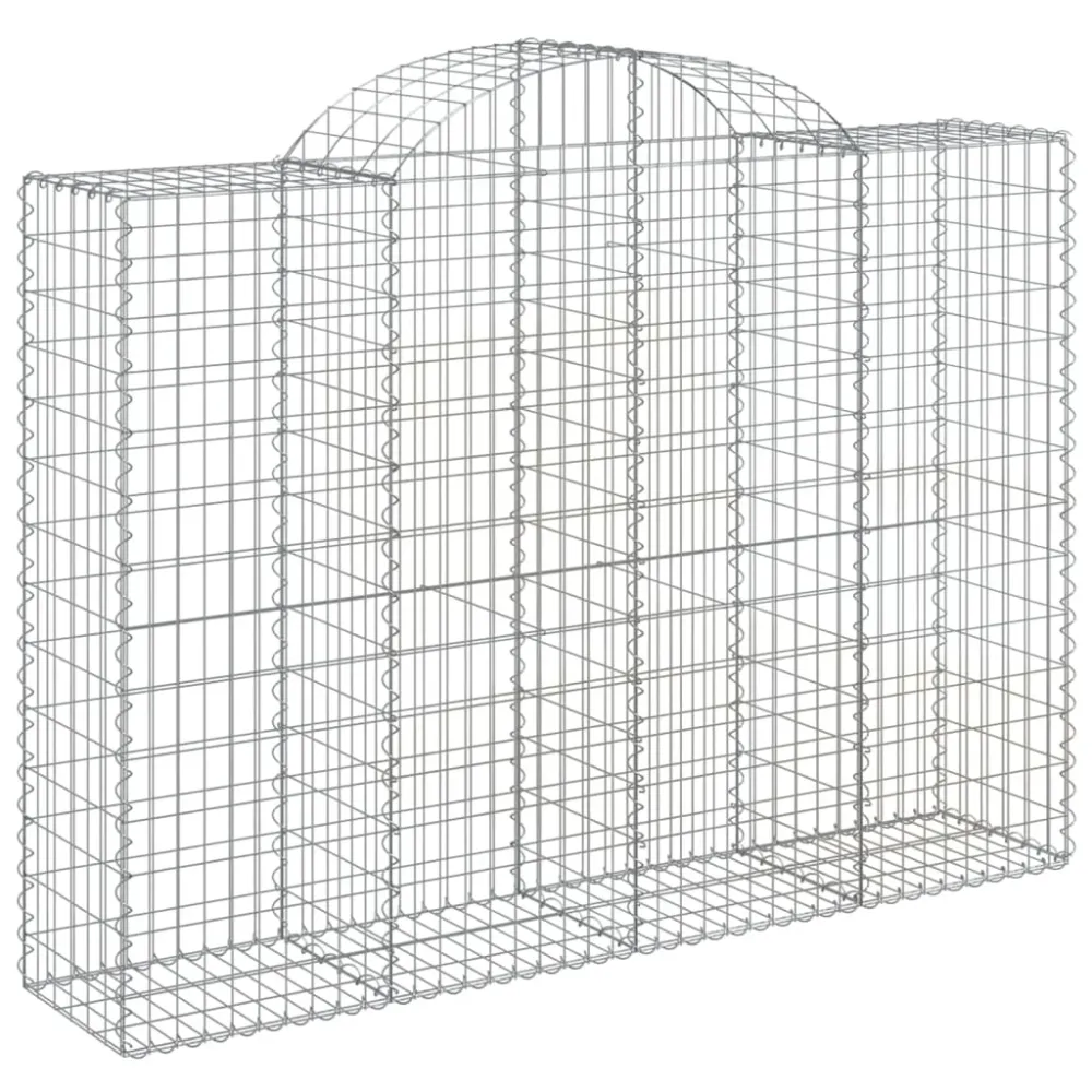 Paniers à gabions clôture cage mur de soutènement arqués 20 pcs 200 x 50 x 140/160 cm fer galvanisé Argent 02_0040605
