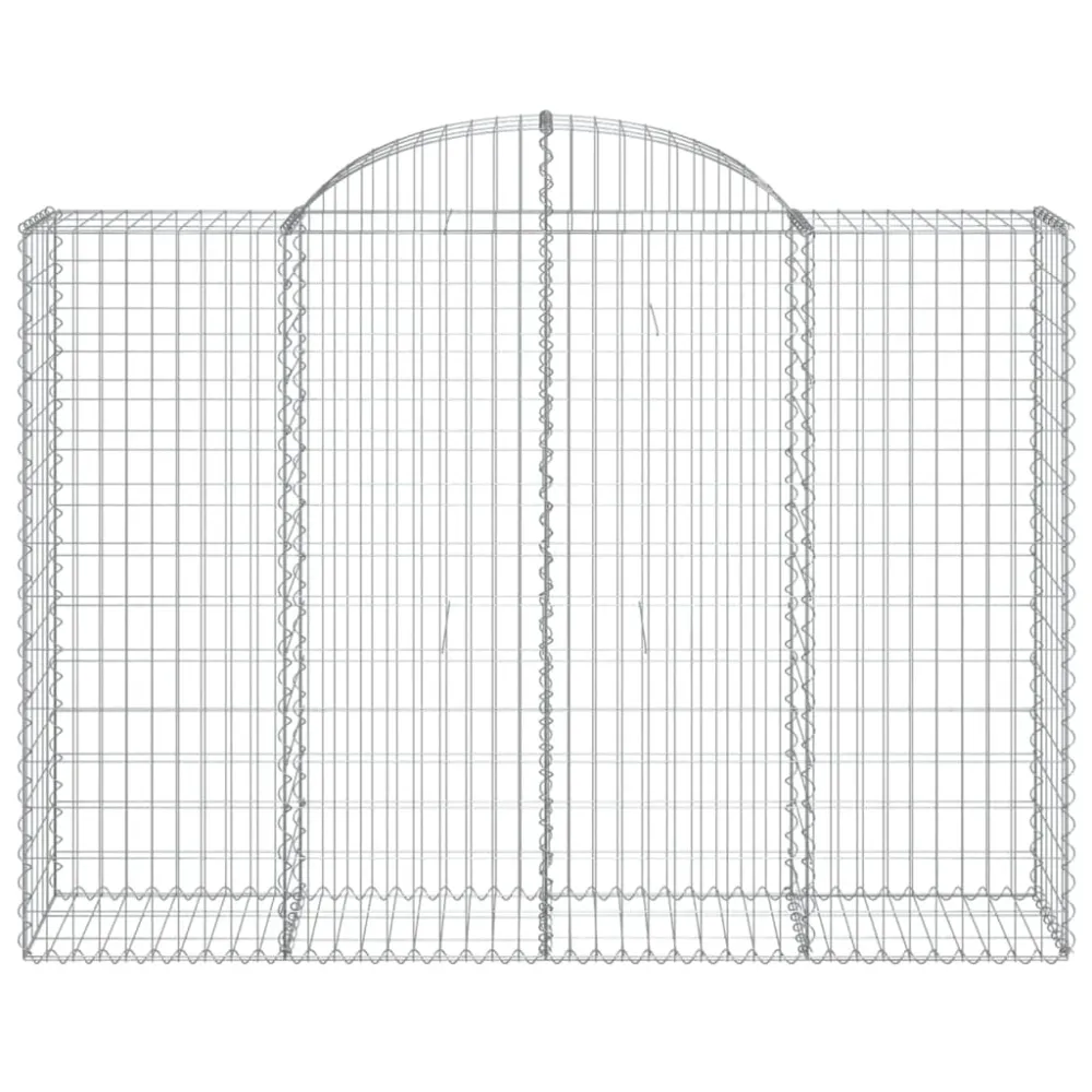 Paniers à gabions clôture cage mur de soutènement arqués 20 pcs 200 x 50 x 140/160 cm fer galvanisé Argent 02_0040605