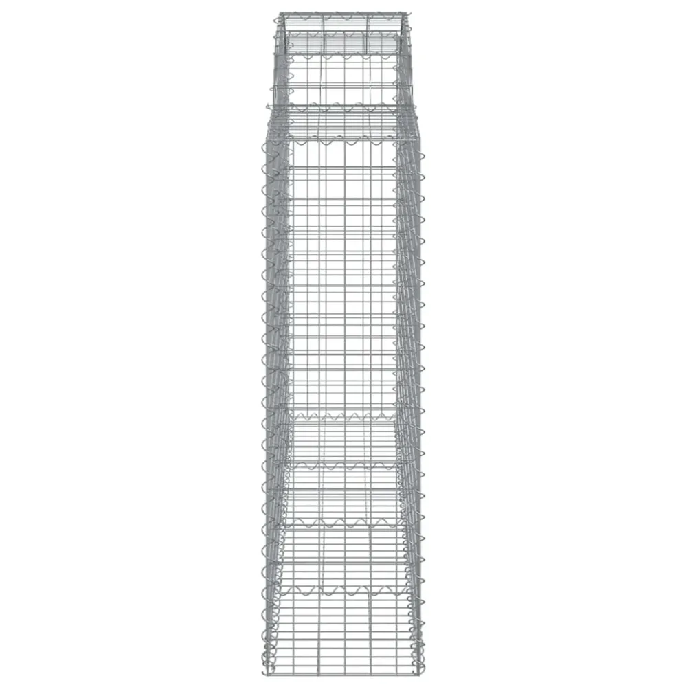 Paniers à gabions clôture cage mur de soutènement arqués 20 pcs 200 x 50 x 140/160 cm fer galvanisé Argent 02_0040605