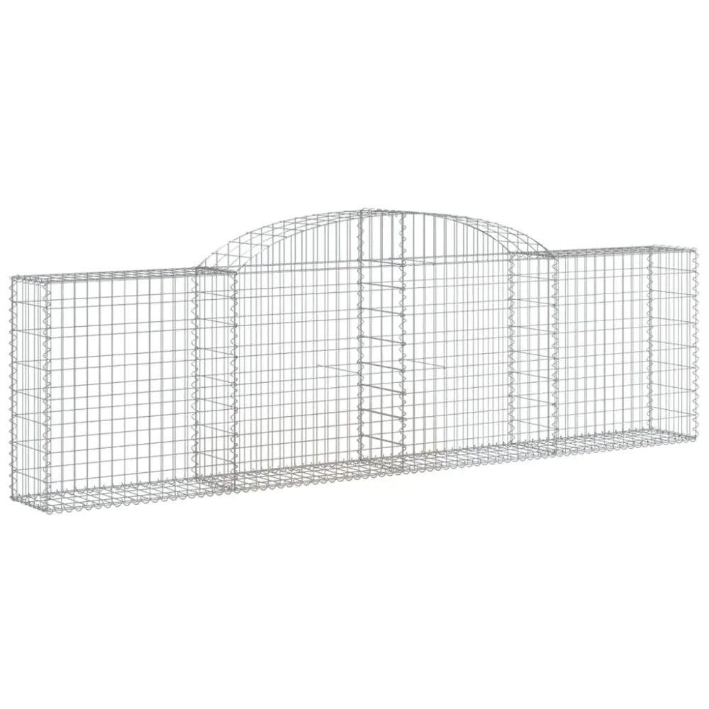 Paniers à gabions clôture cage mur de soutènement arqués 20 pcs 300 x 30 x 80/100 cm fer galvanisé Argent 02_0040622
