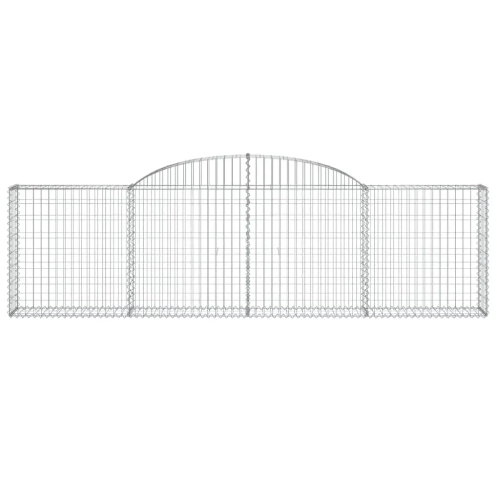 Paniers à gabions clôture cage mur de soutènement arqués 20 pcs 300 x 30 x 80/100 cm fer galvanisé Argent 02_0040622