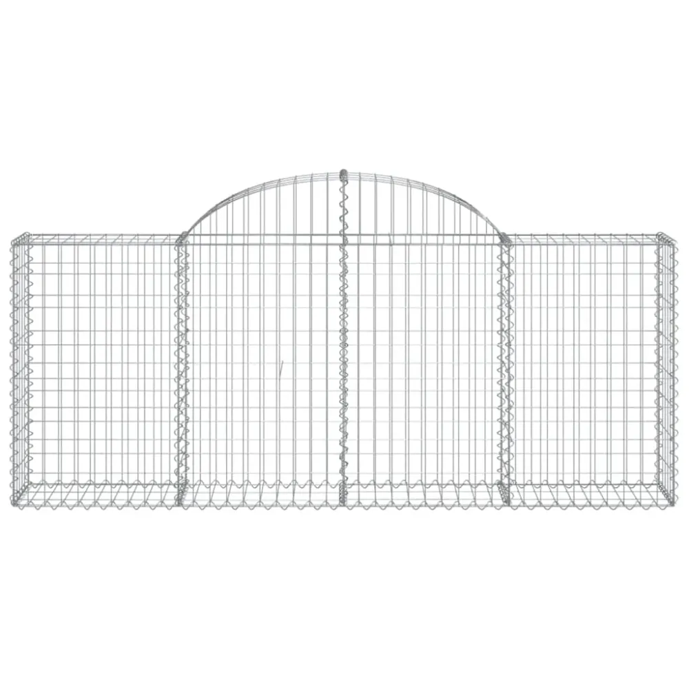 Paniers à gabions clôture cage mur de soutènement arqués 25 pcs 200 x 30 x 80/100 cm fer galvanisé Argent 02_0040670
