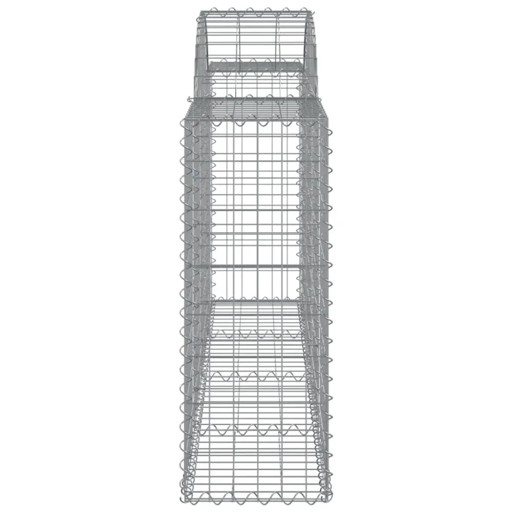 Paniers à gabions clôture cage mur de soutènement arqués 25 pcs 200 x 30 x 80/100 cm fer galvanisé Argent 02_0040670