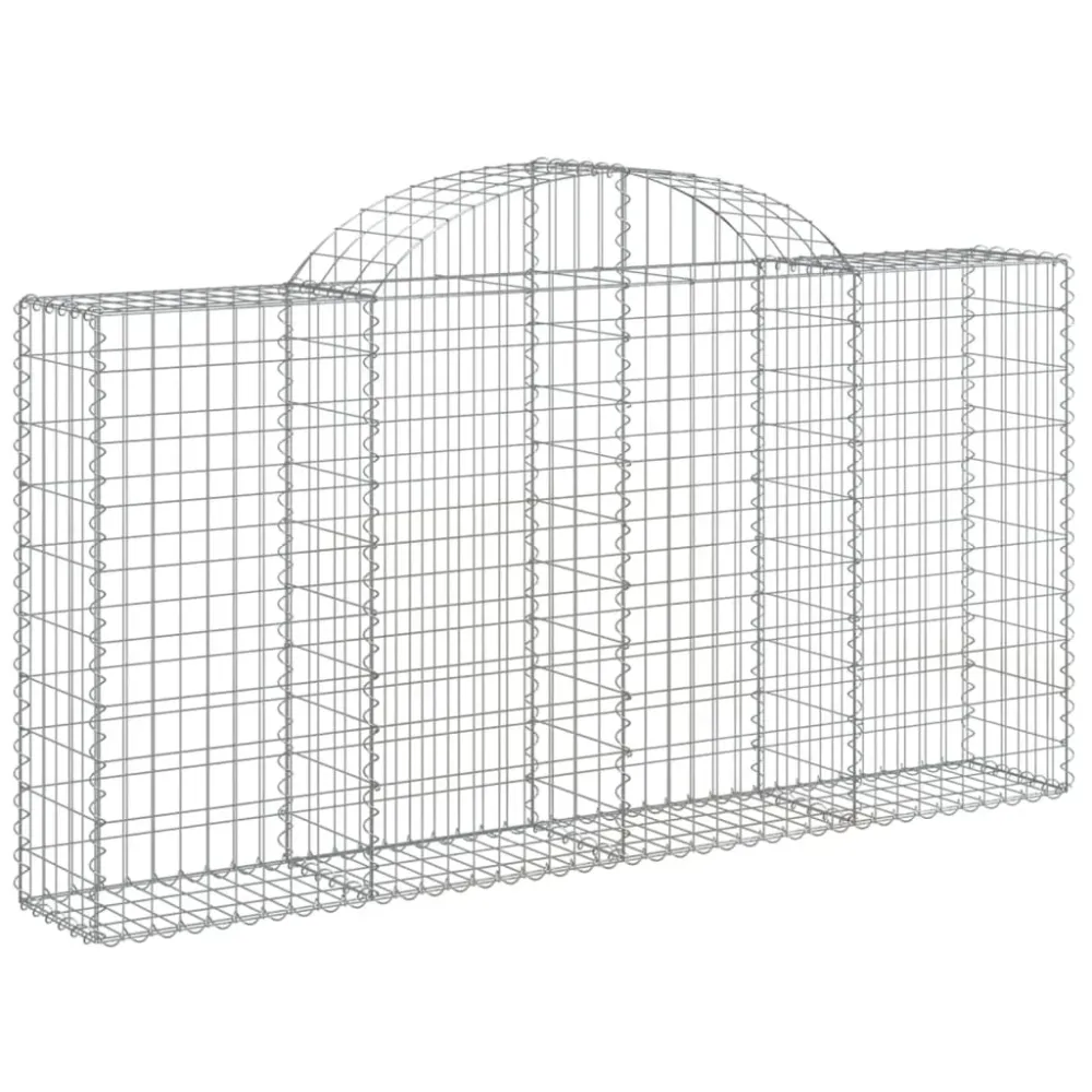 Paniers à gabions clôture cage mur de soutènement arqués 6 pcs 200 x 30 x 100/120 cm fer galvanisé Argent 02_0040980