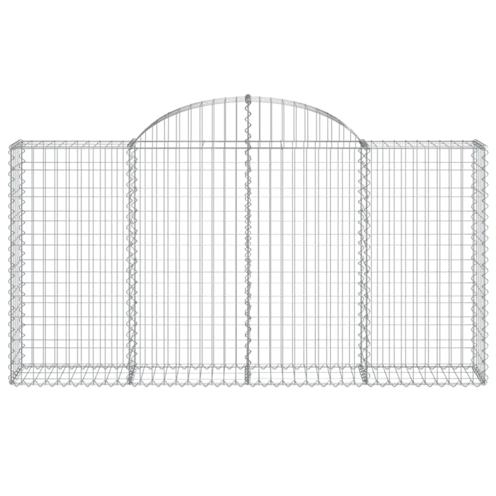 Paniers à gabions clôture cage mur de soutènement arqués 6 pcs 200 x 30 x 100/120 cm fer galvanisé Argent 02_0040980