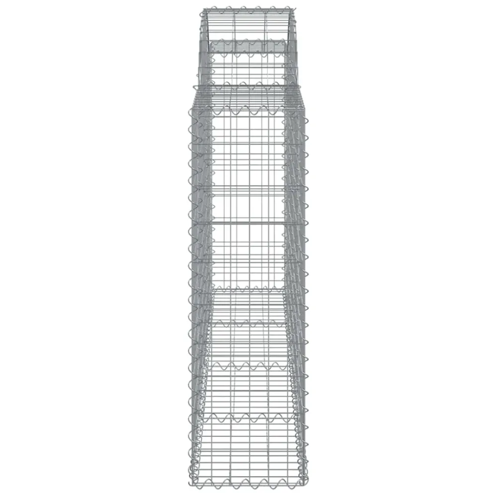Paniers à gabions clôture cage mur de soutènement arqués 6 pcs 200 x 30 x 100/120 cm fer galvanisé Argent 02_0040980