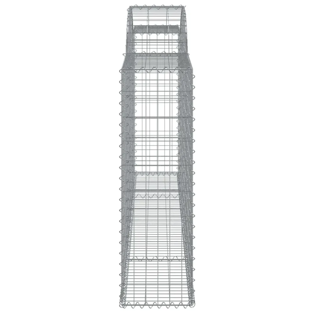Paniers à gabions clôture cage mur de soutènement arqués 15 pcs 300 x 30 x 100/120 cm fer galvanisé Argent 02_0040428