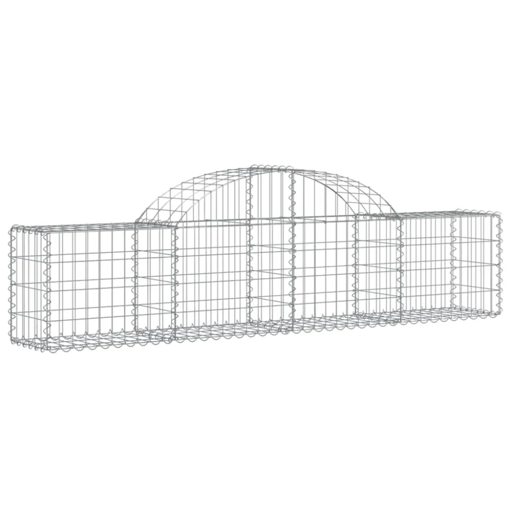 Paniers à gabions clôture cage mur de soutènement arqués 6 pcs 200 x 30 x 40/60 cm fer galvanisé Argent 02_0040990