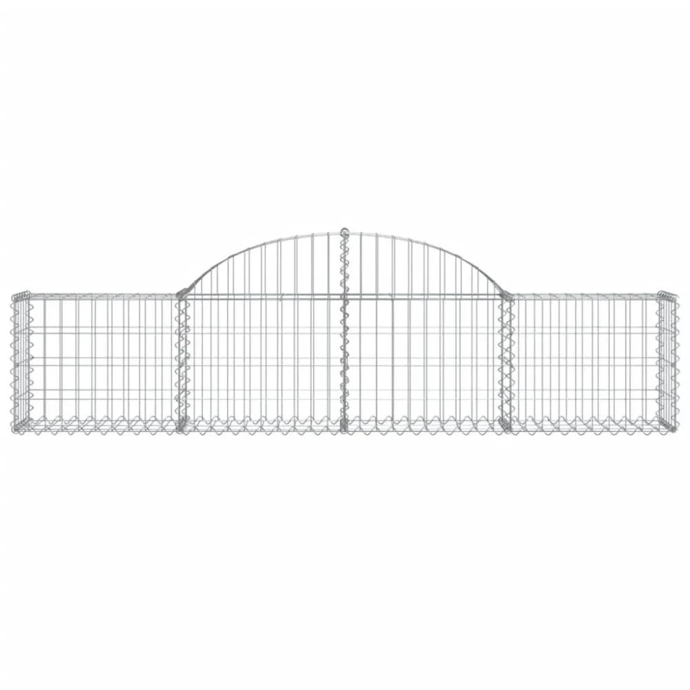 Paniers à gabions clôture cage mur de soutènement arqués 6 pcs 200 x 30 x 40/60 cm fer galvanisé Argent 02_0040990