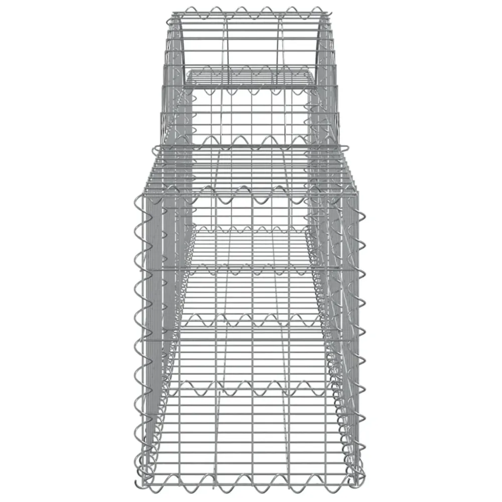 Paniers à gabions clôture cage mur de soutènement arqués 6 pcs 200 x 30 x 40/60 cm fer galvanisé Argent 02_0040990