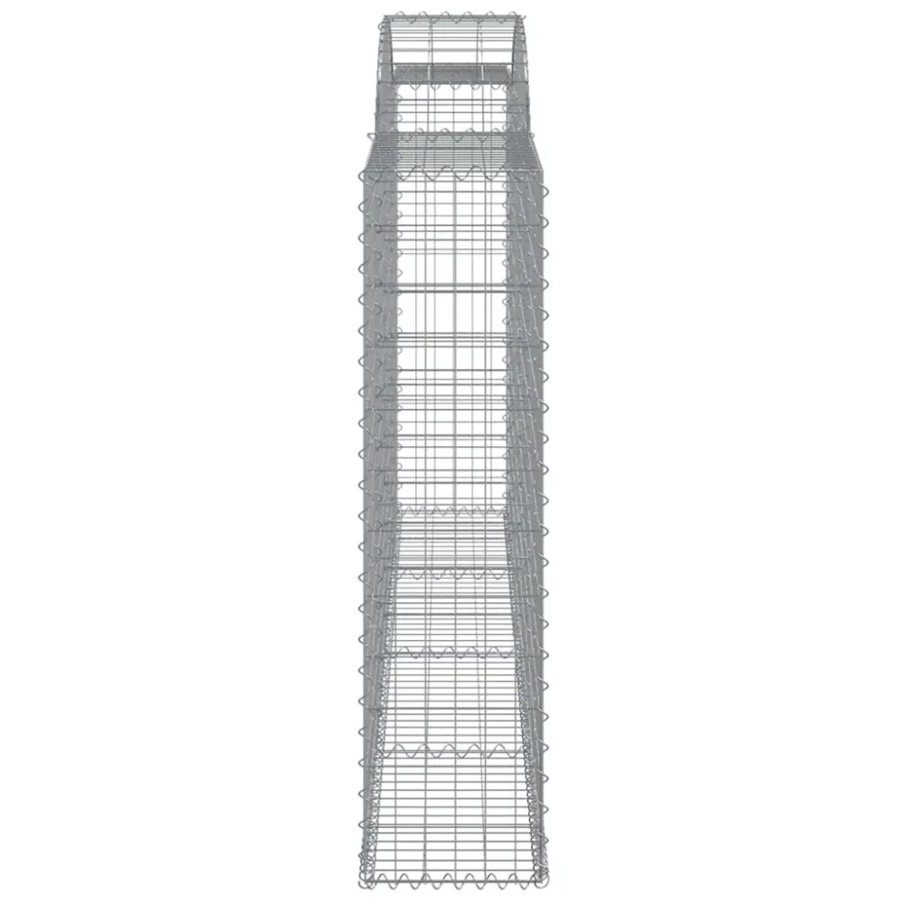 Paniers à gabions clôture cage mur de soutènement arqués 10 pcs 300 x 30 x 120/140 cm fer galvanisé Argent 02_0040255