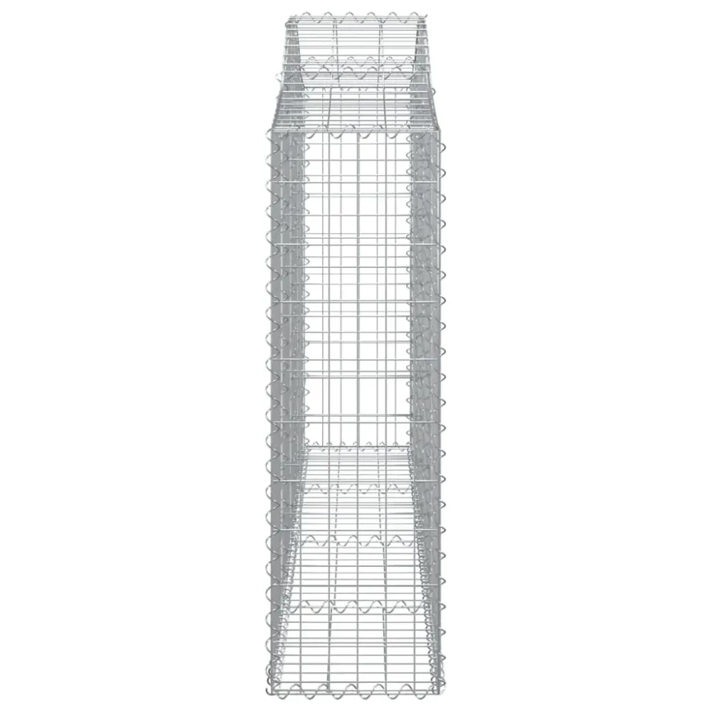 Paniers à gabions clôture cage mur de soutènement arqués 1lot de 4 200 x 30 x 100/120 cm fer galvanisé Argent 02_0040559