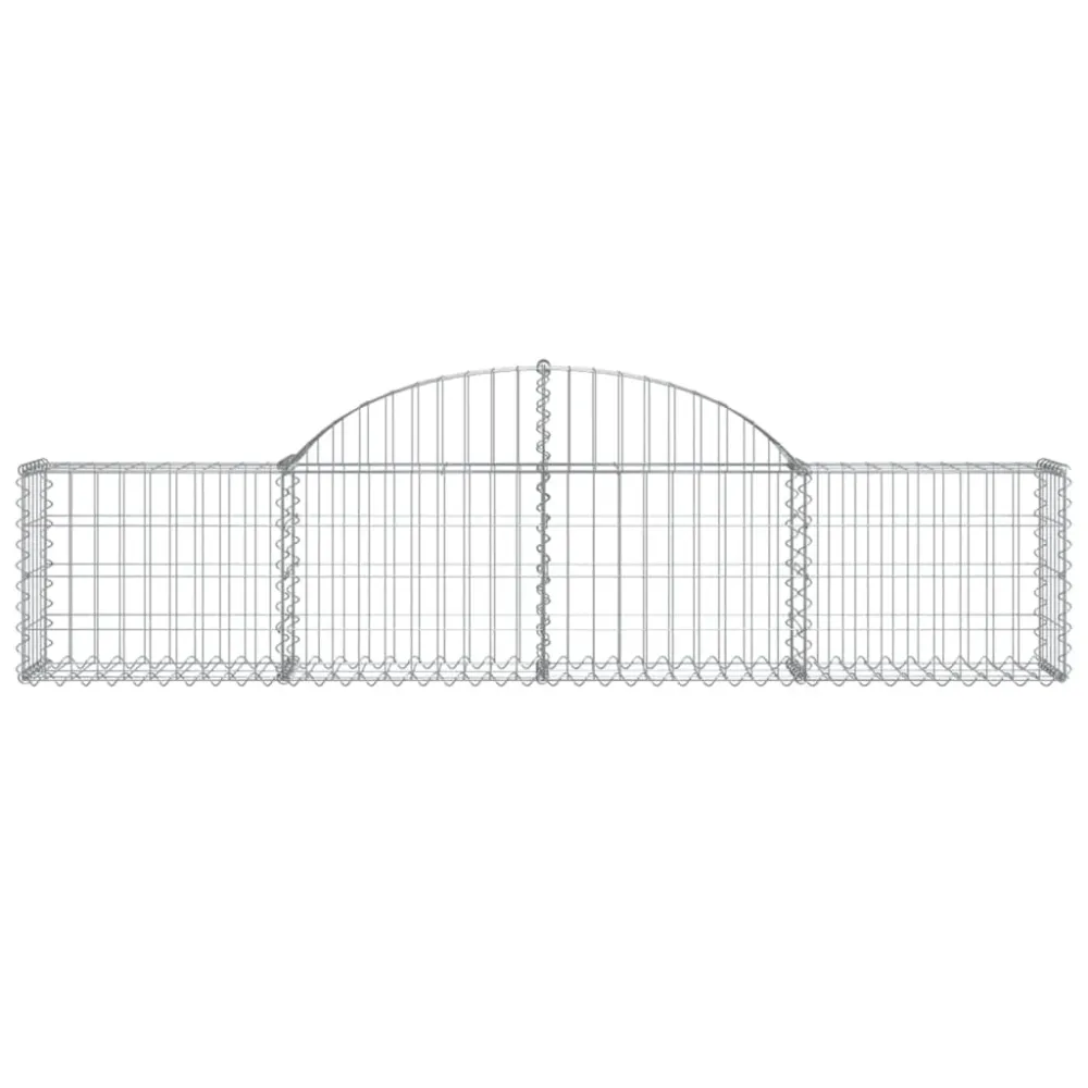Paniers à gabions clôture cage mur de soutènement arqués 1lot de 4 200 x 30 x 40/60 cm fer galvanisé Argent 02_0040568
