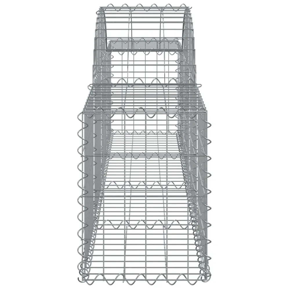 Paniers à gabions clôture cage mur de soutènement arqués 1lot de 4 200 x 30 x 40/60 cm fer galvanisé Argent 02_0040568