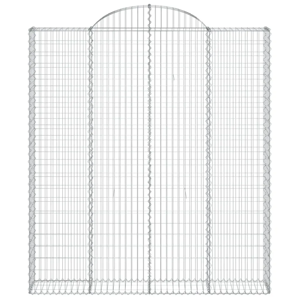 Paniers à gabions clôture cage mur de soutènement arqués 6 pcs 200 x 30 x 220/240 cm fer galvanisé Argent 02_0040988