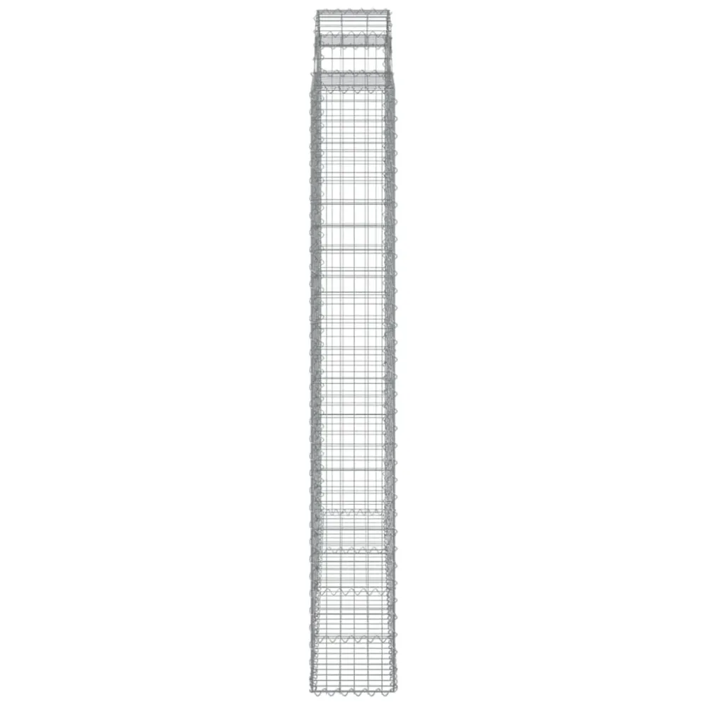 Paniers à gabions clôture cage mur de soutènement arqués 6 pcs 200 x 30 x 220/240 cm fer galvanisé Argent 02_0040988