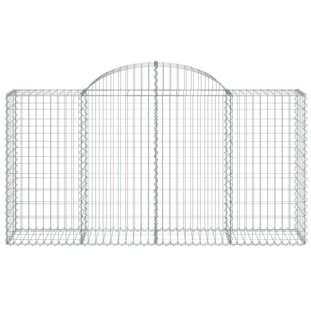 Paniers à gabions clôture cage mur de soutènement arqués 20 pcs 200 x 50 x 100/120 cm fer galvanisé Argent 02_0040601