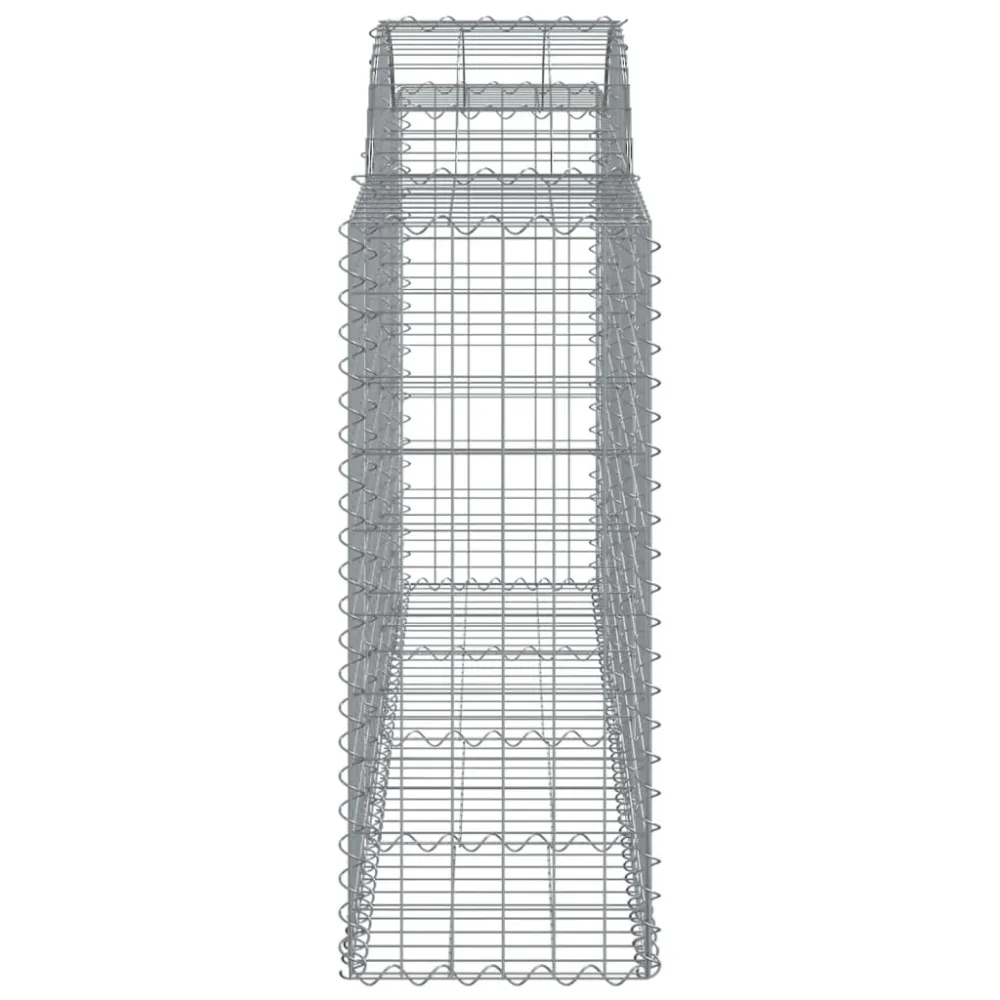 Paniers à gabions clôture cage mur de soutènement arqués 20 pcs 200 x 50 x 100/120 cm fer galvanisé Argent 02_0040601