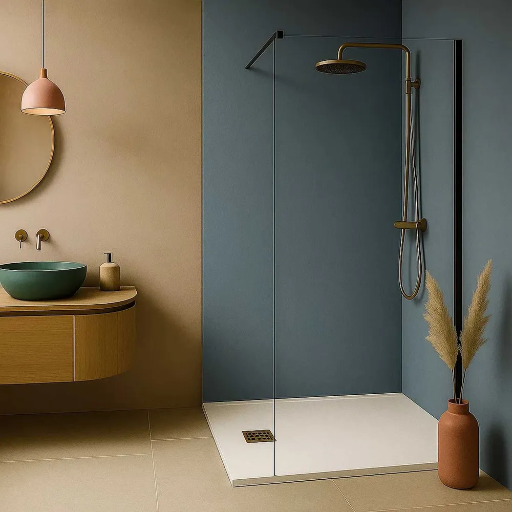 Plateau de douche en minéralmarbre pur modèle Lythos 80x120 cm blanc