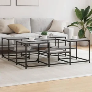 Porte-chèques Table basse sonoma gris 121x121x40 cm bois d'ingénierie