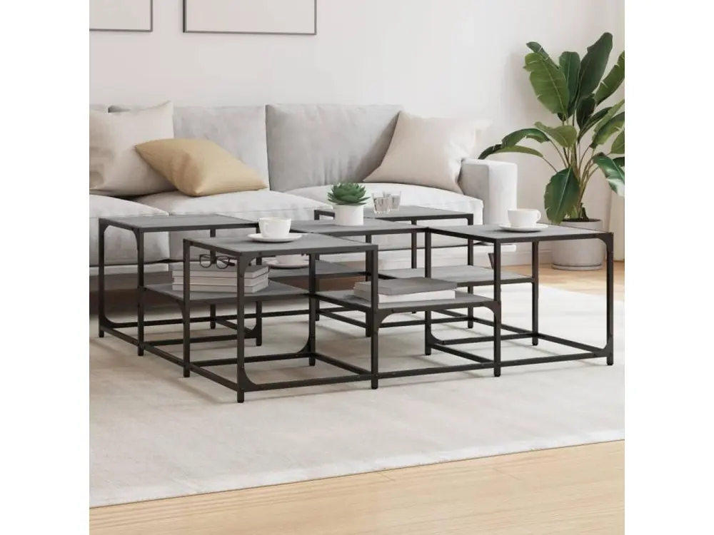 Porte-chèques Table basse sonoma gris 121x121x40 cm bois d'ingénierie