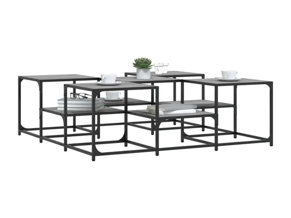 Porte-chèques Table basse sonoma gris 121x121x40 cm bois d'ingénierie